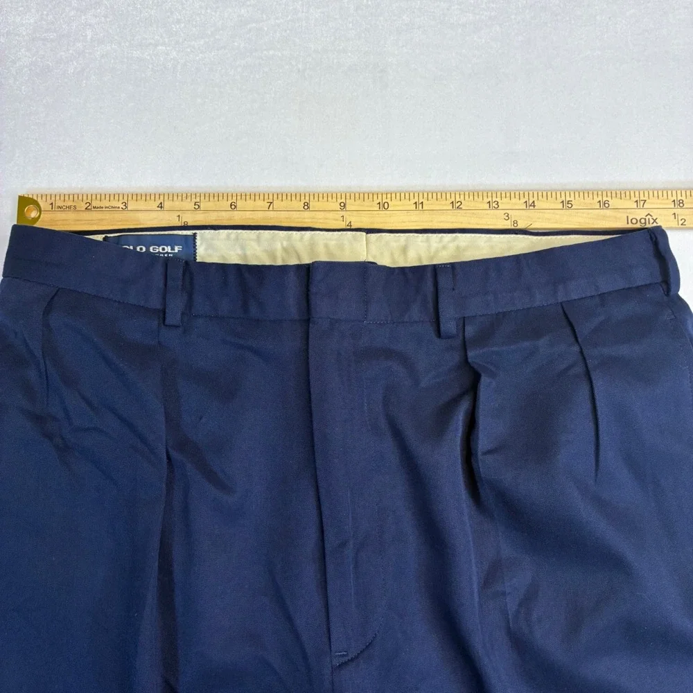 Polo Golf Ralph Lauren Pants Mens‎ 34 Navy Blue Pleated Trousers Golfing